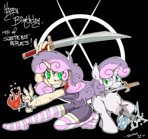 I believe that it is my curse that I should find out birthdays at the last minute. FML. Happy (late, probably. orz) Birthday, mod of sweetiebotreplies~