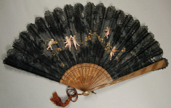 highvictoriana:French lace fan with cherubs,