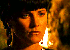  Xena: In the third act, you had your hero throw himself over thecliff with no fear