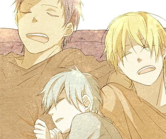 trigger-and-glow:  KAWAII TRIO I LOVE THESE THREE, likemamaKise,PapaAoandKurochan-