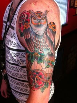 fuckyeahtattoos:  My owl done by Ert DiRosa