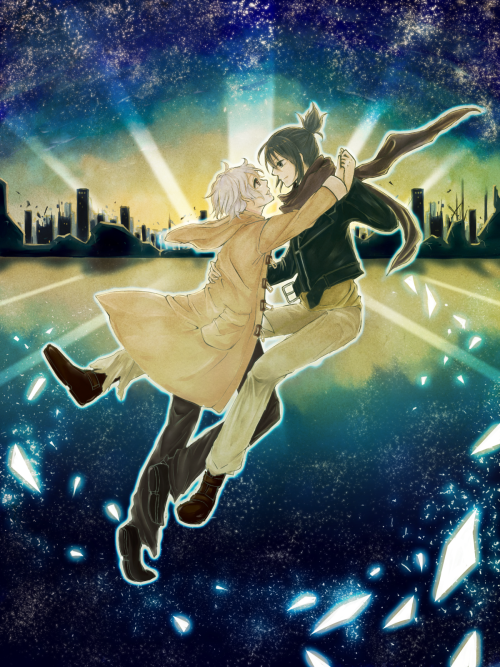 kagome28:  Dibujante: 雪政 Me encata el fondo de esta imagen, como juegan con la luz…. 