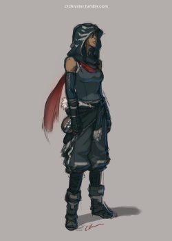 ctchrysler: Warmup of the day! 7/22  post-apocalyptic Korra/assassin Korra?  I don’t know which it looks like more, I was just super inspired by the clothing of DEMOBAZA!  