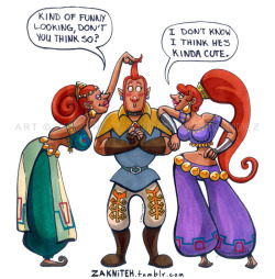 zakniteh:  Groose can’t figure out if it’s his luckiest day or second luckiest day. And then, 1.5 millenia later, Ganondorf was born! :O Groose is Ganny’s great-great-great-great-great-great-great-great-great-great-great-great-grandpappy! (so much