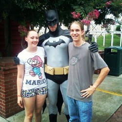 Me and my baby with BATMAN!! :)&lt;3 (Taken with Instagram)