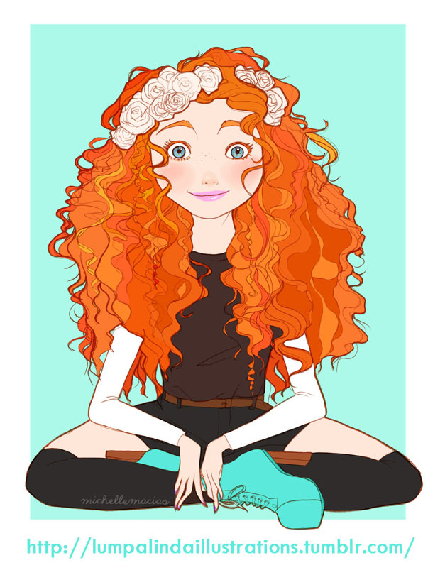 lumpalindaillustrations:
“ yaaay! finally Princess Merida is ready!! yesterday I watched Brave and it was SUPER AMAZING!! I absolutely love the movie! so after I saw the movie I started drawing Merida to add her to my Disney Princesses illustration!...