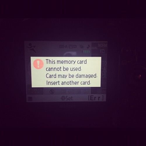 I bought and new SD card and put it in for it to say this….wtf?! Pissed (Taken with Instagram)