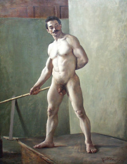 Mrsramseysshawl:  Jan Preisler (Czech, 1872-1917), Standing Male Nude, 1893 