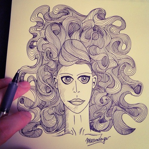 Medusa Gorgona (2) #doodle #gorgone #meduse #gorgo #medusa #gorgona (Pris avec Instagram)