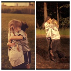  Both photos are of the same girls. They just so happened to have fallen in love. 