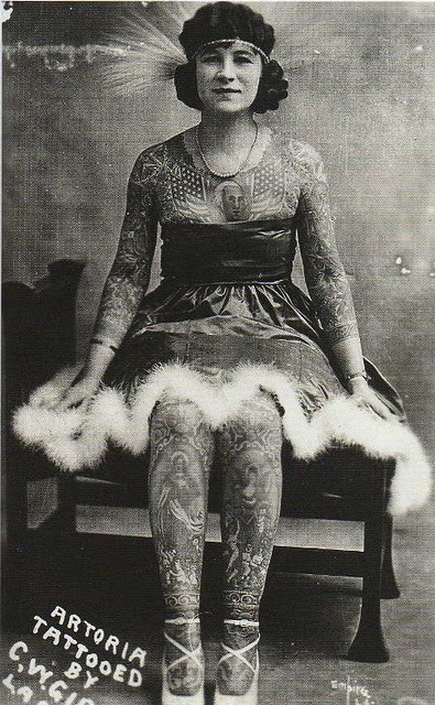 petit-poids:  Artoria Gibbons Artoria was a tattoo attraction that worked for 35