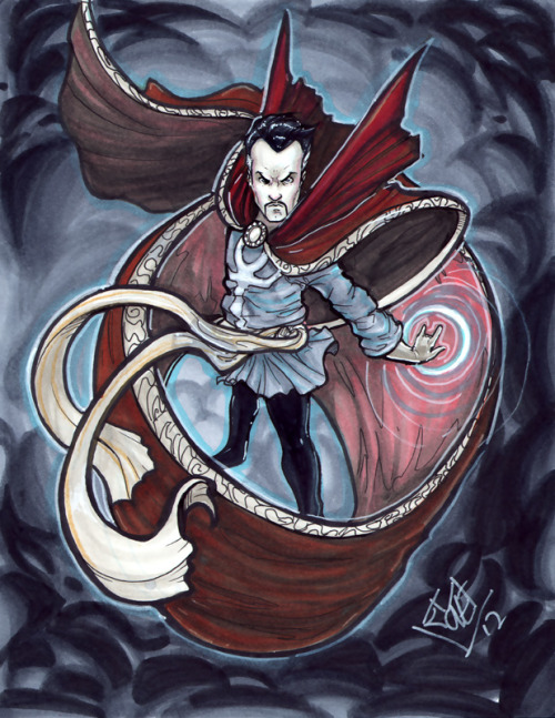 comfortandadam:Two Doctor Strange (second one with Magik) marker sketches by Comfort done at Anime E