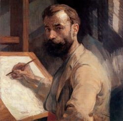 blastedheath:  František Kupka (Czech, 1871-1957), Self-portrait, 1905. Oil on canvas. Národní Galerie, Prague. 