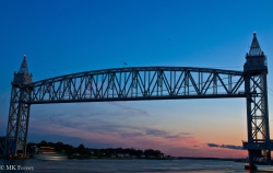 The1982Project:  Slow Boat Under The Bridge Cape Cod Canal Railroad Bridge, Buzzards