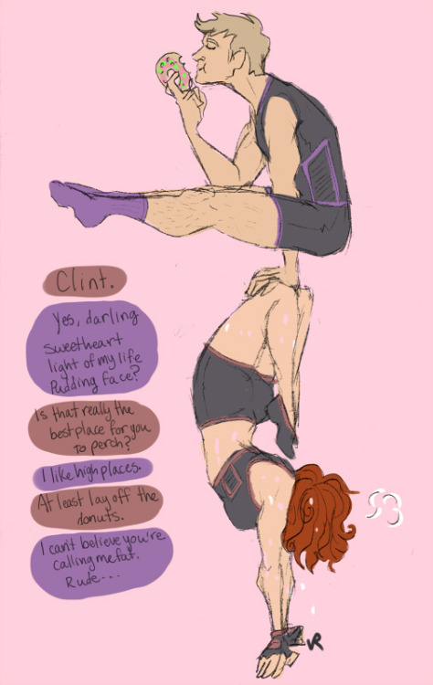 tooraloora: Was doodling some bendy anatomy and it turned into Clintasha workout sass time. Slapped 