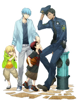 rinlovesyaoi:  Bring me to jail Sir cause I’ve totally sinned!Aomine-sama, kakkoi *Q*WHAT A LOVELY FAMILY, BET TAIGA KID WOULD BEAT HIS DAD ALWAYS!&copy;  Pixiv, Respective Owners 