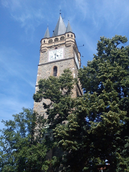 Stephen’s the Great medieval tower, in the old part of Baia Mare, Maramures, Romania (taken to