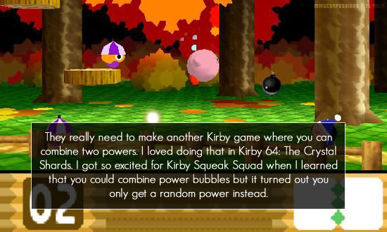 mygamingconfessions:  They really need to make another Kirby game where you can combine