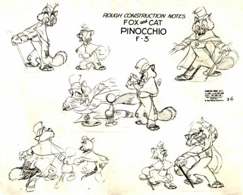 rotoscopers:  Character Model: Pinocchio (1940) -  Honest John (or J. Worthington Foulfellow - by Norm Ferguson  I’m into this guy so much 