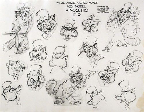 rotoscopers:  Character Model: Pinocchio (1940) -  Honest John (or J. Worthington Foulfellow - by Norm Ferguson  I’m into this guy so much 