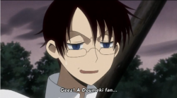nezumis-magical-cockasaurus:  douwatainwonderland:  ponpiriri:  don’t be like that we all know you’re the leader of the fan club  We all know it, but you. While Doumeki is proudly the leader of the Watanuki club.  Of course he is. Doumeki was probably