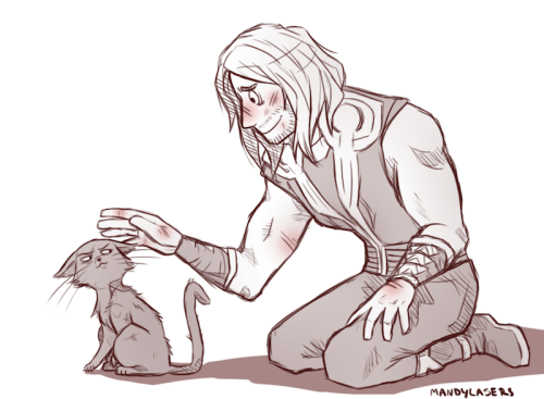 mandylasers:notsonicebunny asked for Thor with a Loki kitty. Don’t worry Thor, he’ll war