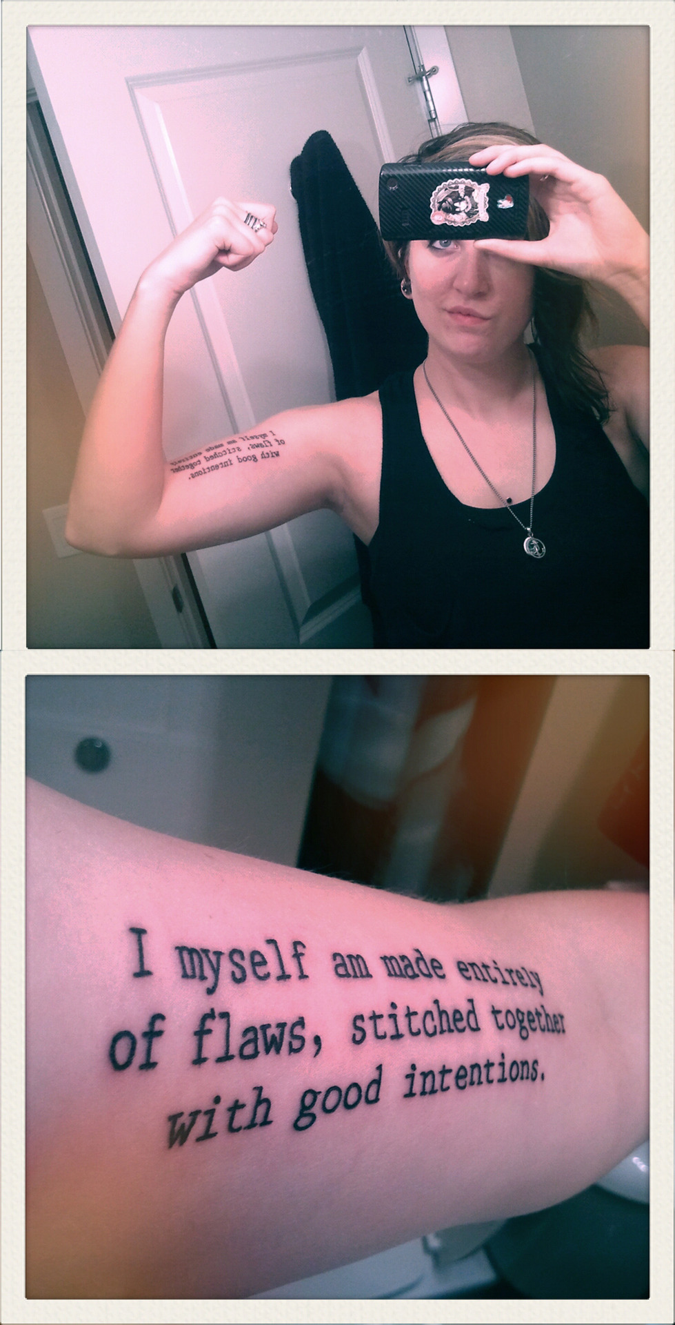 fuckyeahtattoos:  “I myself am made entirely of flaws stitched together with good