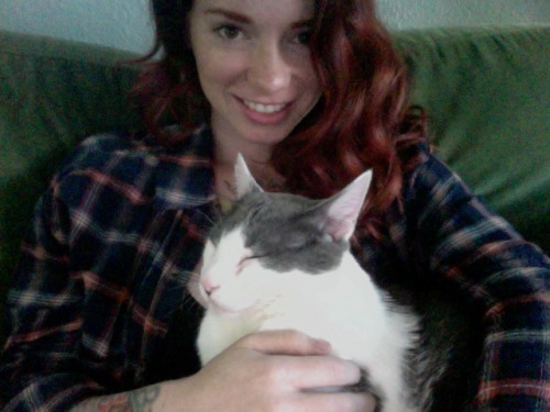 oh hey kittie, yes you may lay in my lap adult photos