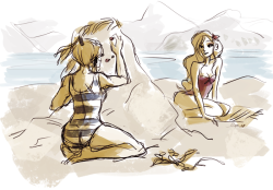 shaburdies:  some cute korrasami at the beach,