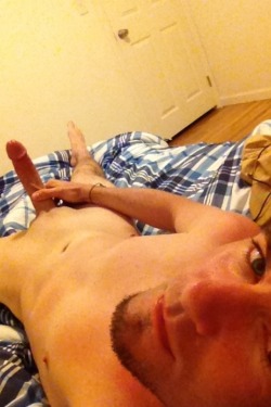 cocksthathurt:  Another HOT self shot of this big dick guy staring right at you.