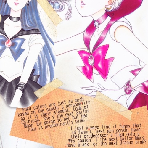 Fuku colors are just as much based on the senshi’s personality as it is their element. Look at
