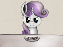 askpissybelle:  Why do I have a plate of bacon? Ponies don’t eat bacon! 