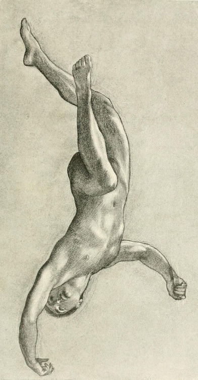 mrsramseysshawl:  Herbert James Draper (English, 1864-1920), Study of a flying figure for Prospero Summoning Nymphs and Deities, c. 1902 