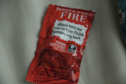 futurefantastic:  like i read that and without thinking i just did it i took actual orders from a sauce packet 