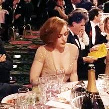 fighthefuture1998:perfectopposite:An embarrassed Gillian as her name is being read at the Golden Glo