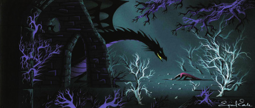 vintagegal:  Concept art of Maleficent by Eyvind Earle for Disney’s Sleeping Beauty (1959) 