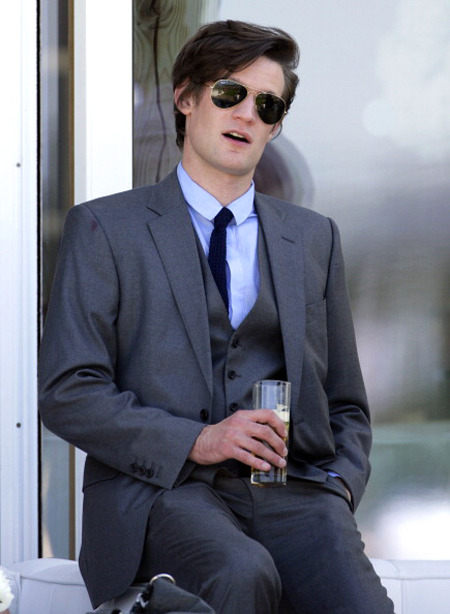 Rare sighting: Matt Smith in a three-piece suit. Source
