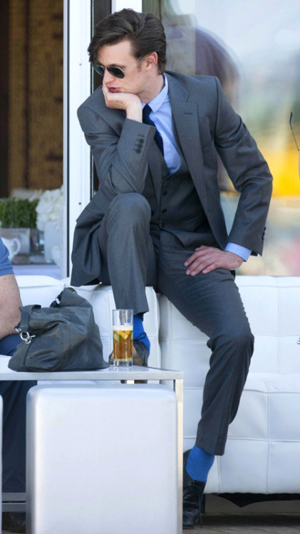 Rare sighting: Matt Smith in a three-piece suit. Source