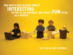 planetofjunk:  mattdemers:  Some of Pixar’s Rules of Storytelling, only in LEGO. I’m a visual person; I like when things are acted out for me. Follow me on Twitter/Tumblr/Facebook for more nerdy things!  Excellent stuff.  Cute presentation too. 