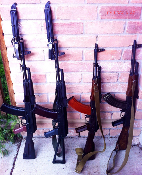 fmj556x45: Updated AK collection photo.  Bulgarian AK-74N 1989 Bulgarian AKS-74 1990 Russian Tu