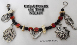 ouroborosinc:  “Listen to them. Children of the night. What music they make.” ————————————————————————————————- This charm bracelet is made from black acrylic beads, bone-reminiscent