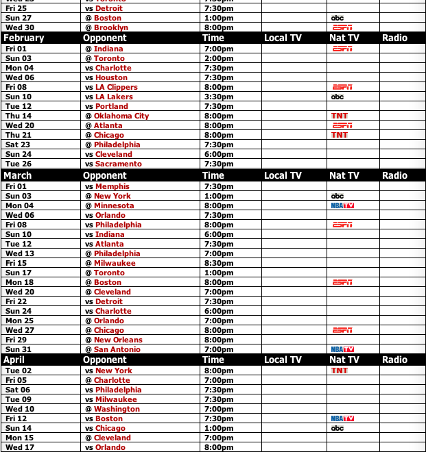 -heat:  2012-2013 Miami Heat Regular Season Schedule 