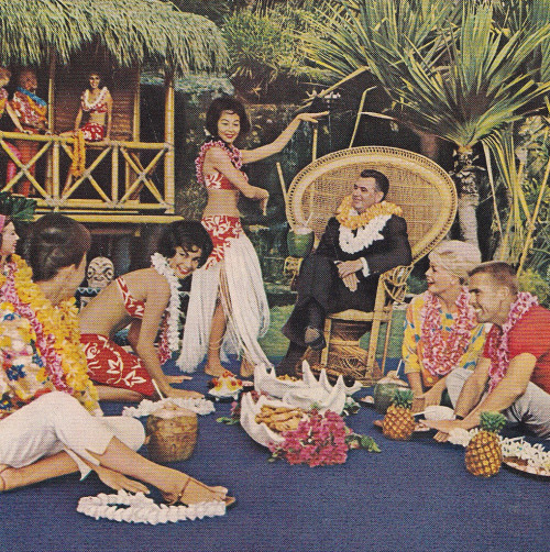 fuckyeahtiki:Mai-Kai Polynesian Restaurant FL 19631963 ad for Barwick carpetsfeaturing Mai-Kai Polyn