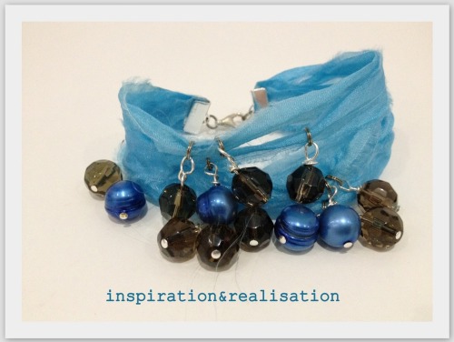 DIY Ripped Silk Pearl and Quartz Bead Bracelet by inspiration &amp; realisation here. Inspired by th