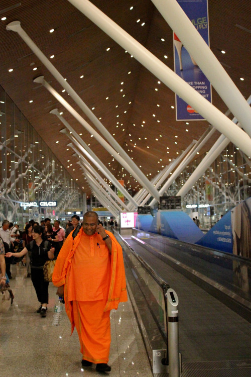 Taking a Call. At the Kuala Lumpur International Airport.