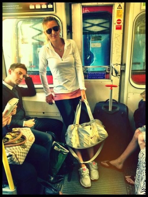 illuminated-one:  Victoria Azarenka on the London Underground. 