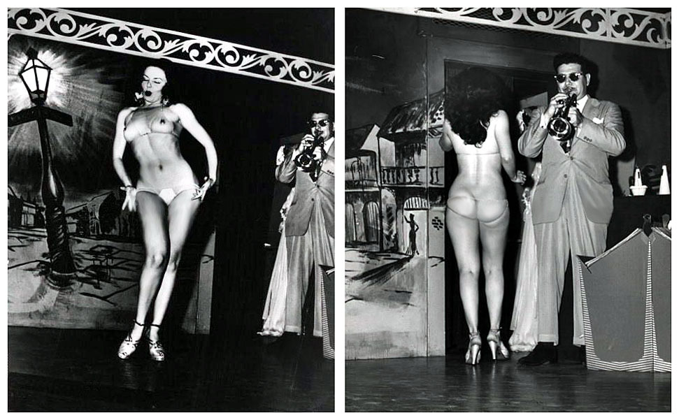 burleskateer:  Kalantan  (aka. Mary Ellen Tillotson)  performs on stage at an unidentified