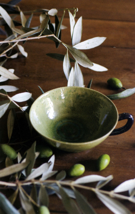 thisivyhouse:  Green glazed terracotta cup