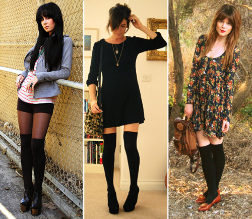 thinplea:  I am in a full blown love affair with knee socks right now, I can not wait until fall when i can start wearing them more… also i kinda feel like you have to be at a certain weight to look good in them… and i really don’t feel like i’m
