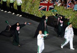 lascocks:  arabianidiot:  chihuahuawho:  History in the making; Saudi women walking proudly among the Olympic athletes for the first time ever  This is a huge deal, guys.   work work work it girls 
